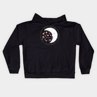 Moon with Rainbow Stars Kids Hoodie